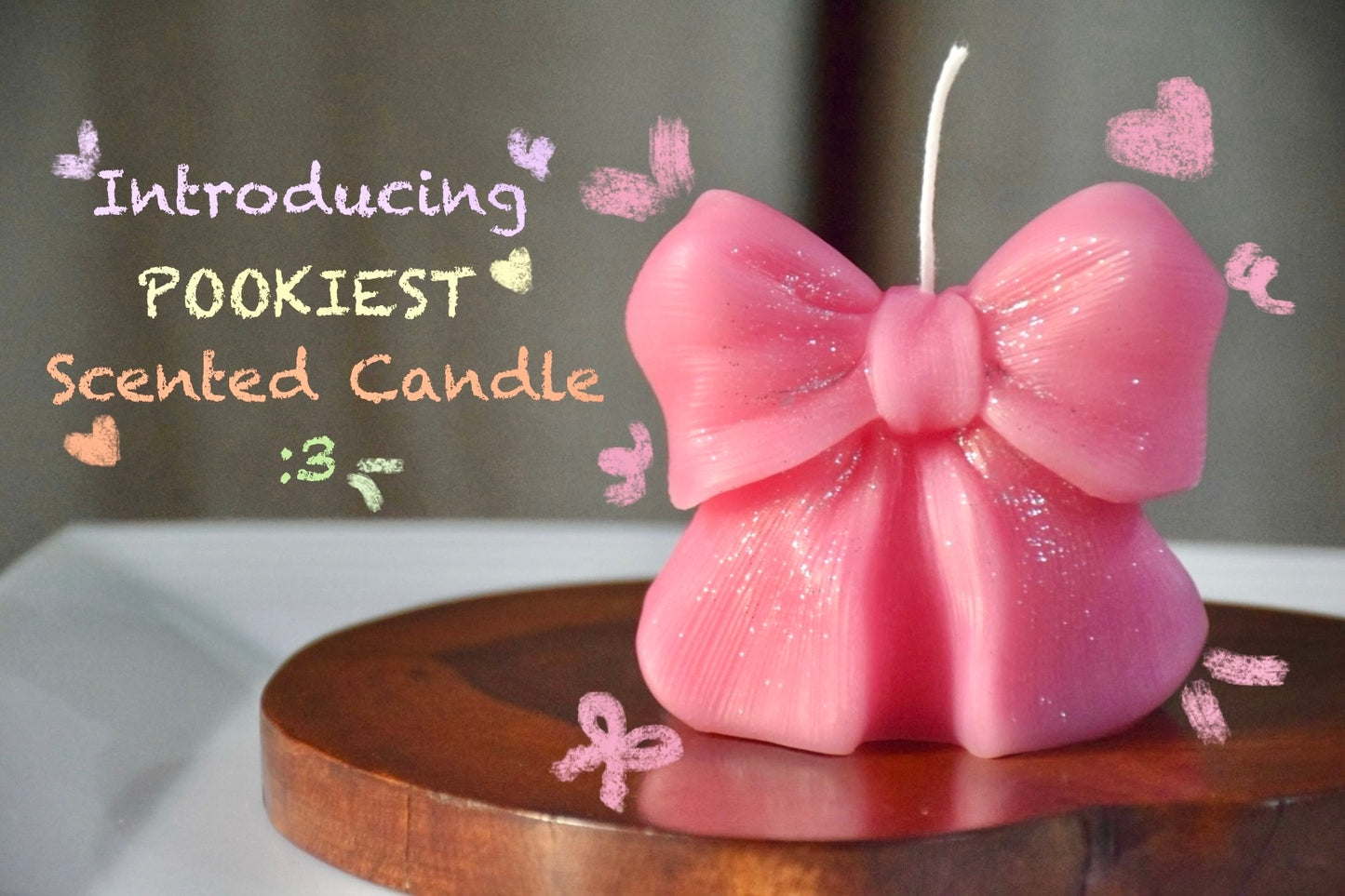 Bow shaped scented candle