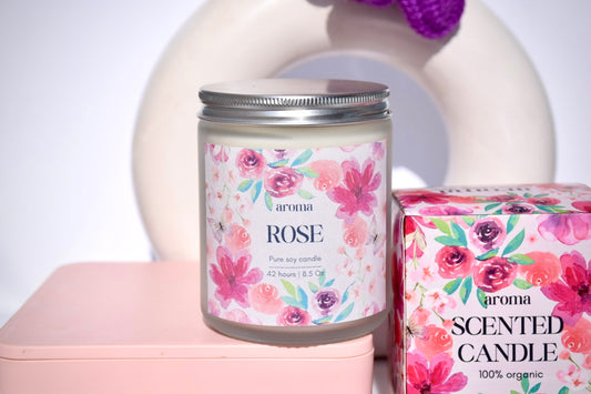 Jar scented candle with silver lid - 8.5 Oz