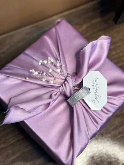 Gift box - with silk wrapping and baby breath