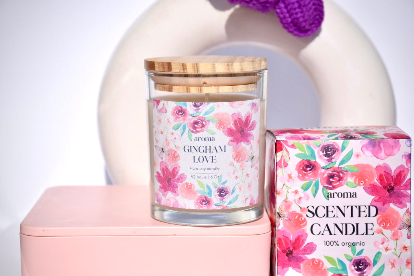 Jar scented candle with wooden lid - 6 Oz