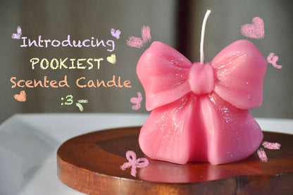Bow shaped scented candle